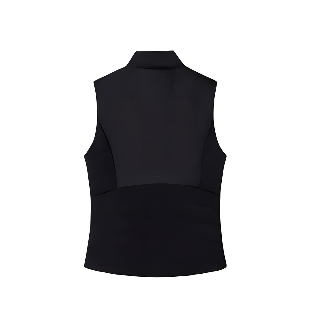 Anta Champion All-Weather Series Solid Color Zipper Stand Collar Comfortable Breathable Versatile Casual Vest Women Vest Basic-Black 162510804-4