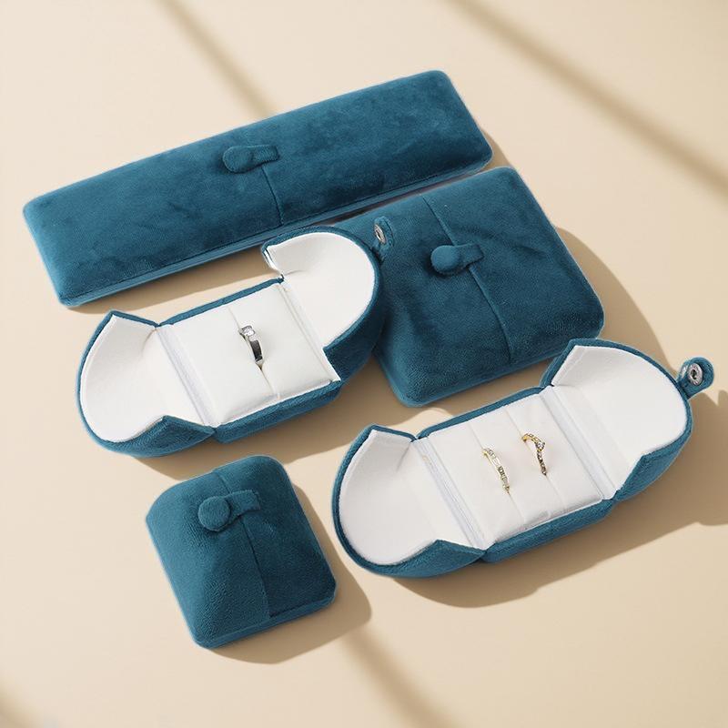 Luxury Velvet Double-Opening Jewelry Storage Box for Rings, Pendants, Bracelets, and Necklaces