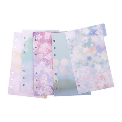 Page Tab Binder Indexing Cards Loose Leaf Separator Page Cherry Blossoms Style Notebook Divider Index Binder Index Page