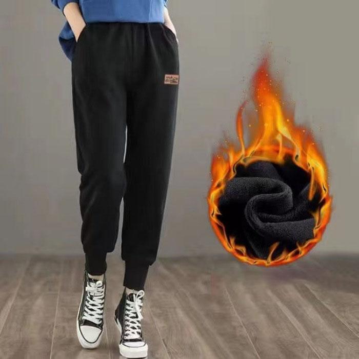 Damskie spodnie jesienno-zimowe, ciepłe, grube, polarowe, modne, termiczne, pluszowe, codzienne, sportowe, dresowe, spodnie z elastyczną talią