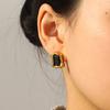 Stainless steel earrings, light luxury high-end zircon stud earrings, unique versatile titanium steel non-fading ear jewelry