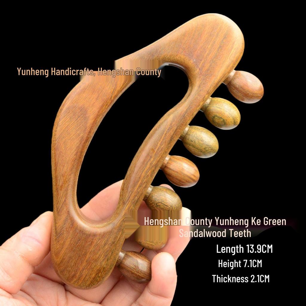 Green Sandalwood Meridian Massage Brush for Full Body Use