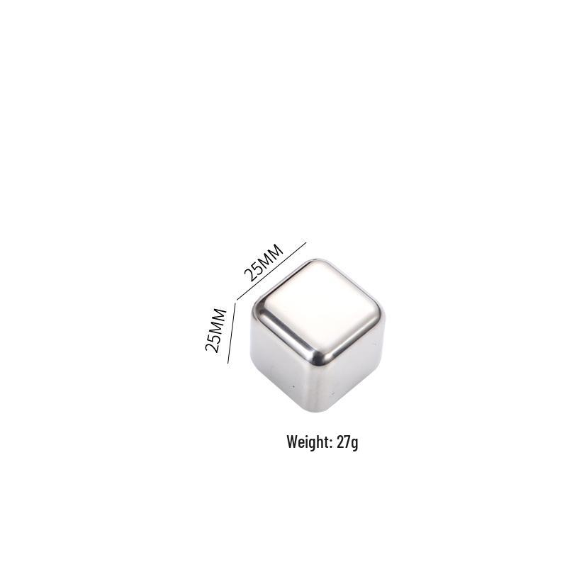 Stainless Steel Ice Cubes Set with Tongs - Quick Freeze Whiskey Ice Pellets