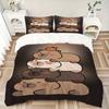 3-teiliges Capybara Bettwäsche-Set, Weiche Bequeme Bettbezug, Gästezimmer (1 * Bettbezug + 2 * Kissenbezug, ohne Kern) yy251104121