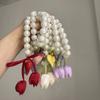 Decorative Flowers Curtain Straps Adjustable Pearl Curtain Buckle Tulip Gauze Curtain Tie  Bedroom