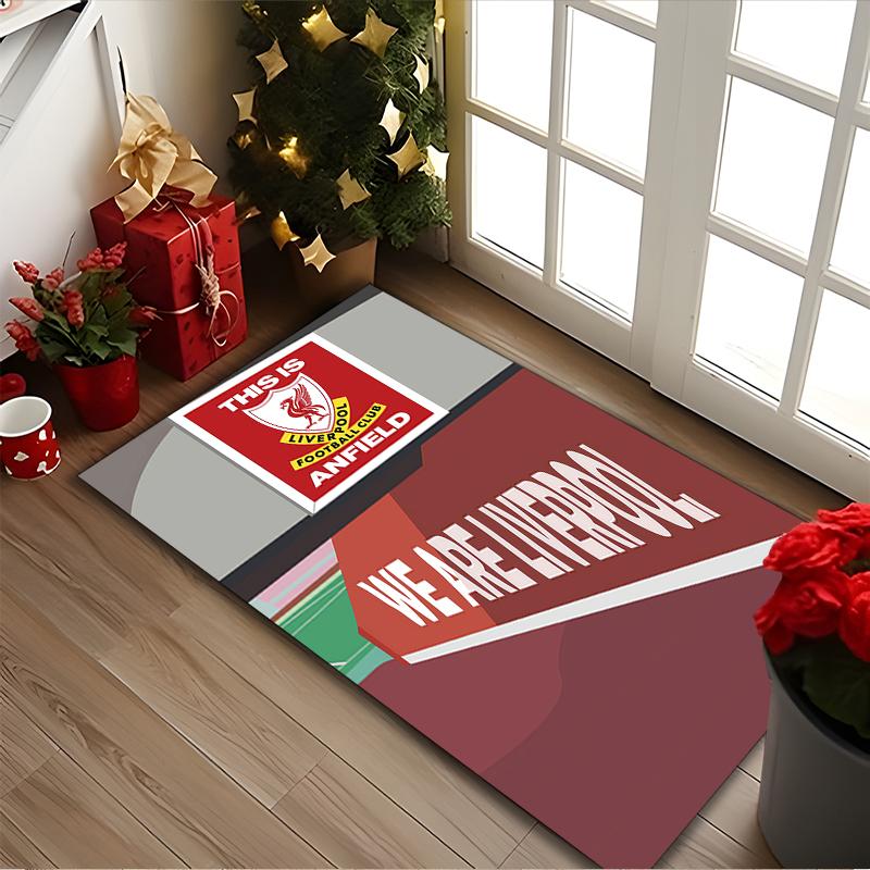 1pc Liverpool FC Rug, Comfortable Printed Home Area Carpet, Cozy Office Chair Rug