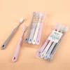 MUJI Japanese Style Adult Soft Bristle Toothbrushes, Solid Color, Set of 4.