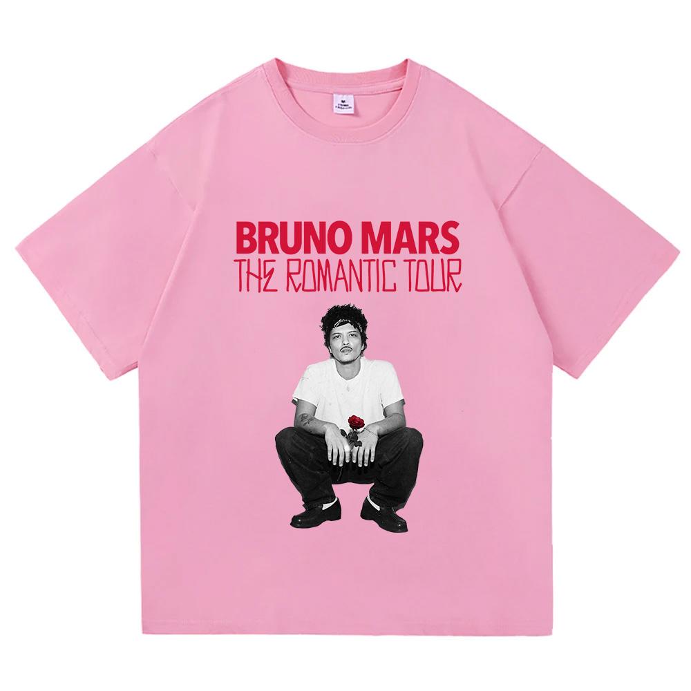 Bruno Mars The Romantic Tour 2026 Maglietta Moda Uomo Estetica Oversize Larga T-shirt Vintage 100% Cotone Top Magliette Grafiche