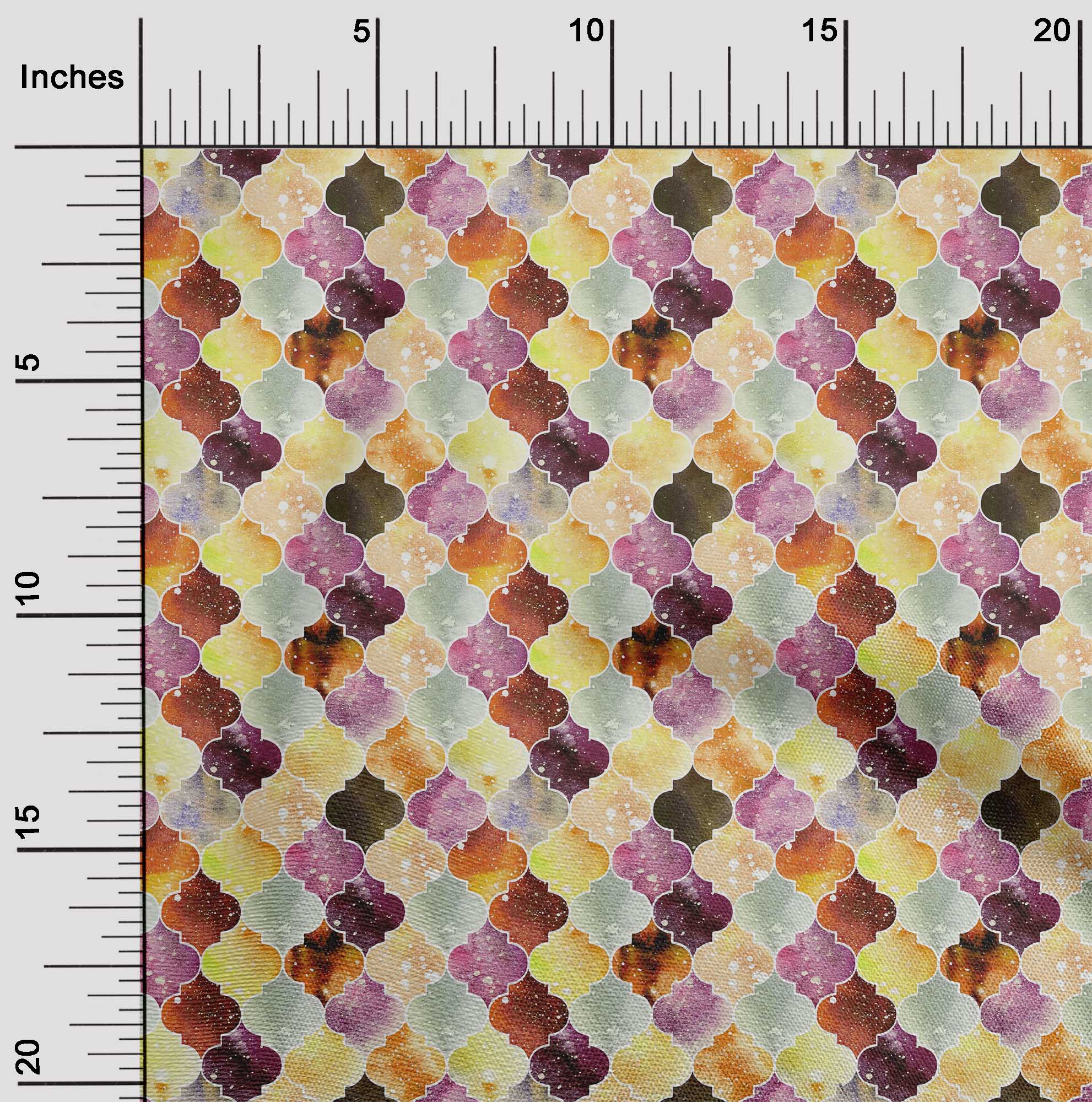 

oneOone Cotton Flex Fabric Textured Moroccan Geometric Printed Craft Fabric BTY 40 дюймів 42 Inch Wide - Viscose Chiffon світло-жовтого кольору