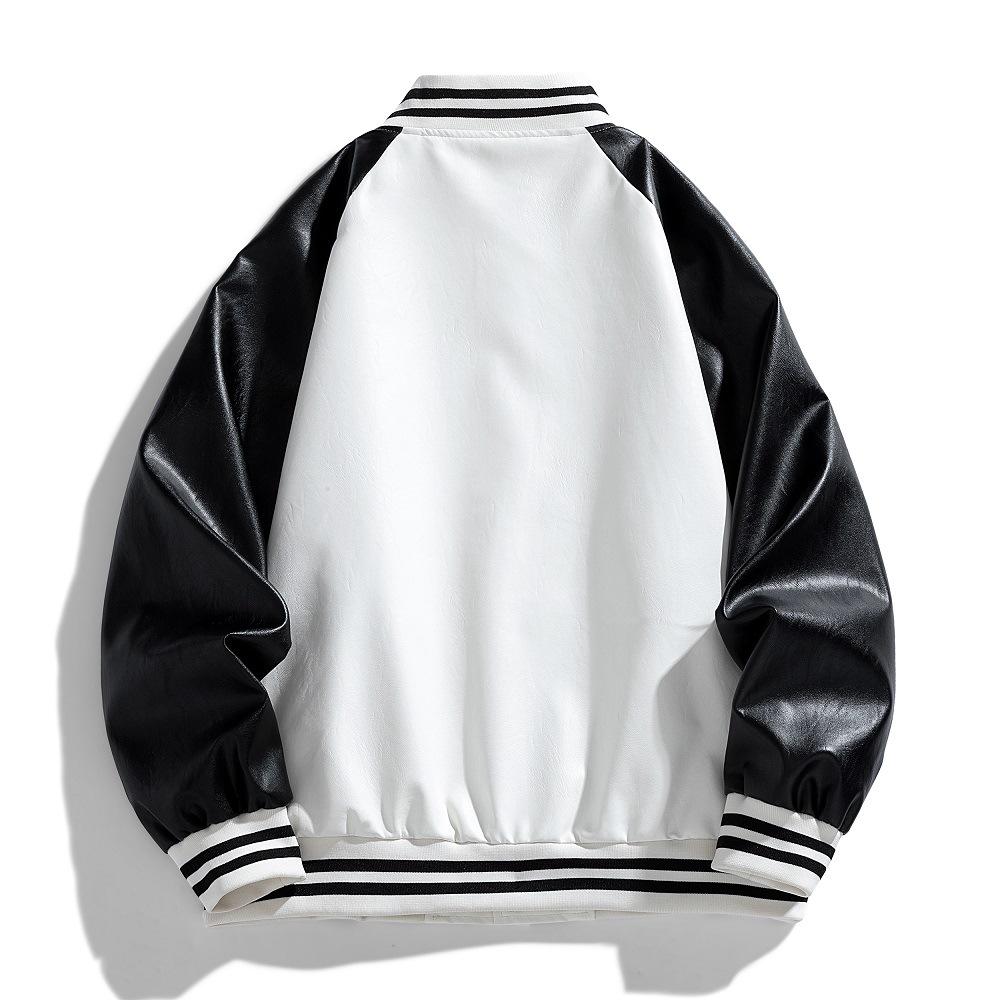 Coat Stand Collar Casual Spring and Autumn New Loose Men's Motorcycle Leather Jacket