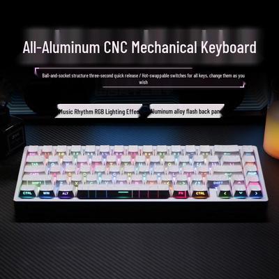 Ultra-Thin Bluetooth Mechanical Keyboard - Three-Axis Design, Office Gasket Structure, PBT Keycaps, Aluminum Build, Portable for Tablets