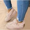 2025 New Solid Color Furry Females Feetwear Women Winter Cotton Shoes Plush Warm Snow Boots Ladies Casual Flat Short Boots 4-12