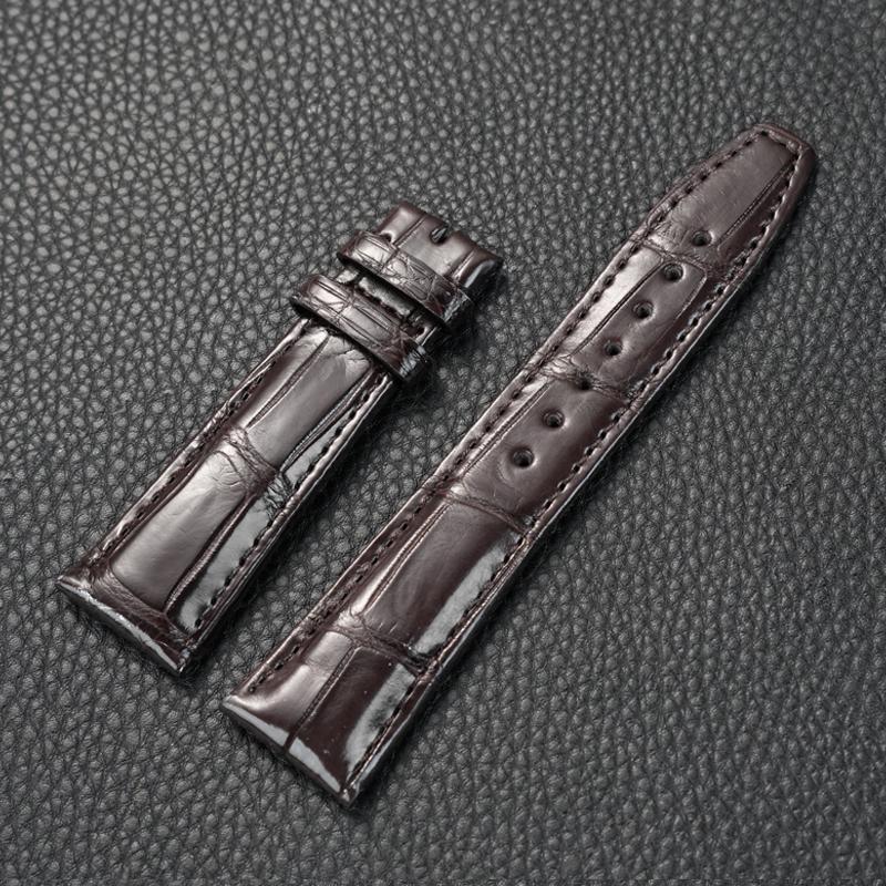 21mm 22mm Crocodile leather strap For IWC Portugues Pilot Men s Bracelet Replacement Wrist Strap Brown Black Bracelet 21mm