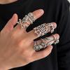 Punk Style Spider Web Ring Men's High-end Fashion Personality Skull Ring Set Dark Ring