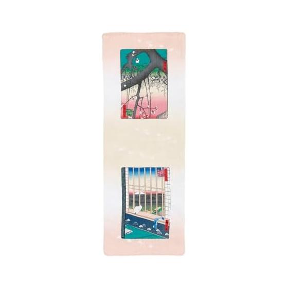 Yamamoto Jin Shoten (Official) Double Gauze Tenugui - Famous Views of Edo: One Hundred Cats (Hiroshige) - 100% Cotton, Made in Japan - Scarf,