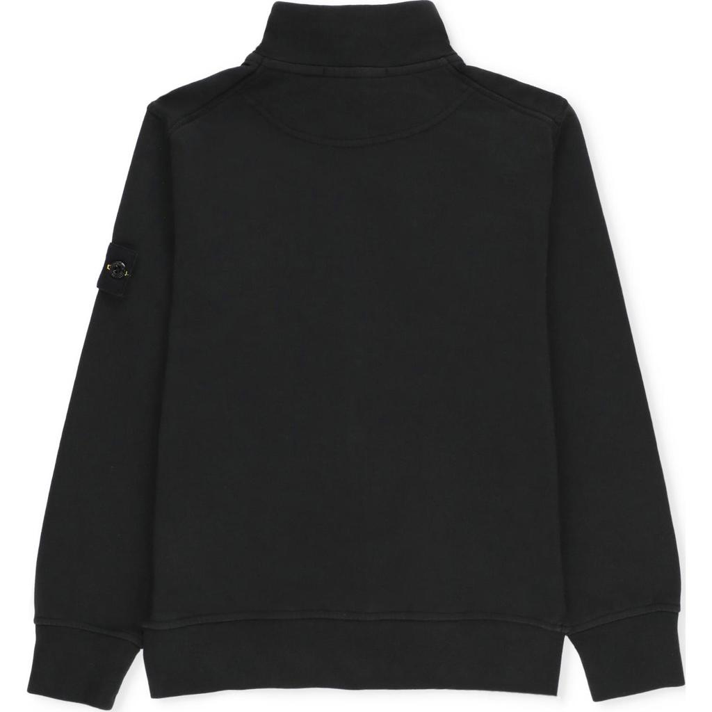 STONE ISLAND Jacket Kids Solid Color Zipper Logo Long Sleeve Kids Jackets Black 791661120-V0029