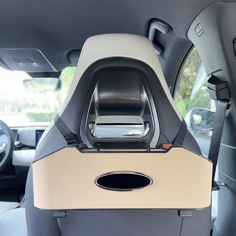 Aufbewahrungsbox für die Rücksitzlehne mit Taschentuchhalter & Getränkehalter - Multifunktionaler Organizer