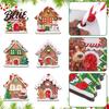 Rustic Gingerbread House Ornaments 24/36Pcs Christmas Ornaments Wooden Xmas Tree Decor with Rope Home Hanging for Holiday Party New Year Decorations