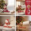 Solid Wood Paper Holder Christmas Wooden Napkin Holder Santa Snowman Reindeer Tabletop Tissue Reusable Holiday Kitchen Accessory Stand with