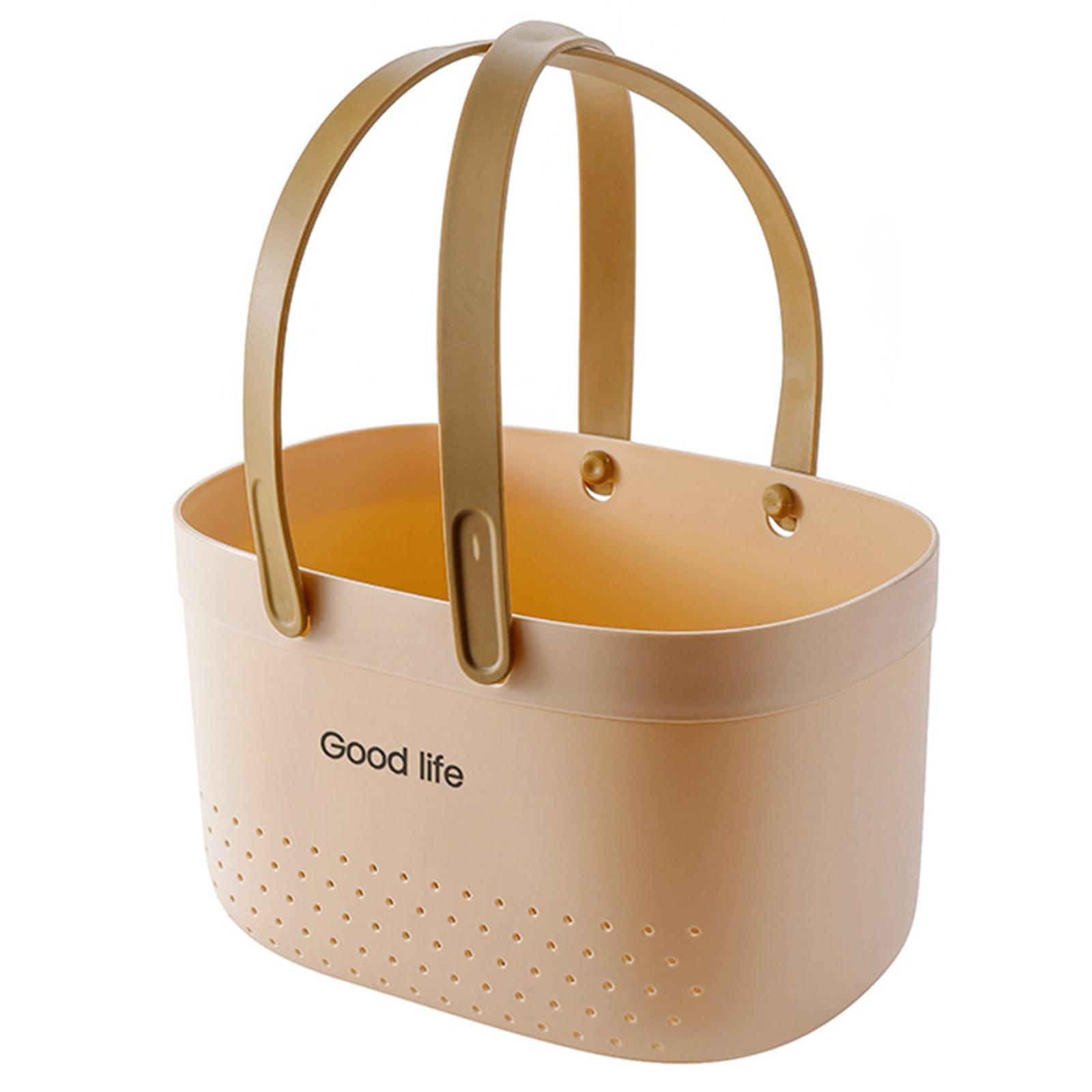 

Корзина для ванны с ручкой Полые сливные корзины для хранения Сумка для душа для дома Ванная комната Кладовая Кухня Органайзер для шампуня и закусок Косметический органайзер ASL оранжевый