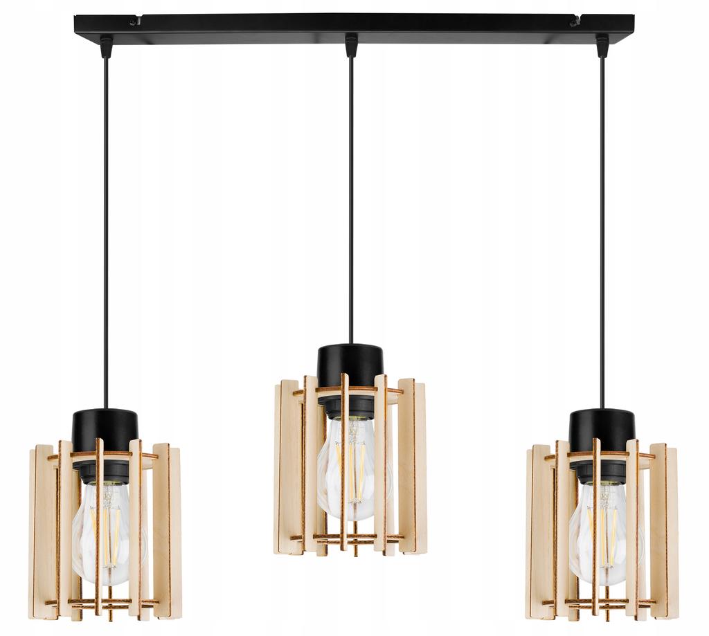 Hanging Lamp, Ceiling Chandelier, Wooden, Led Lampshade