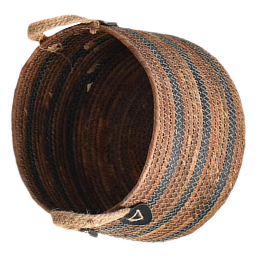 Woven Jute Storage Basket Hamper Basketball Holder Rattan Organizer Wicker Laundry colore marrone chiaro