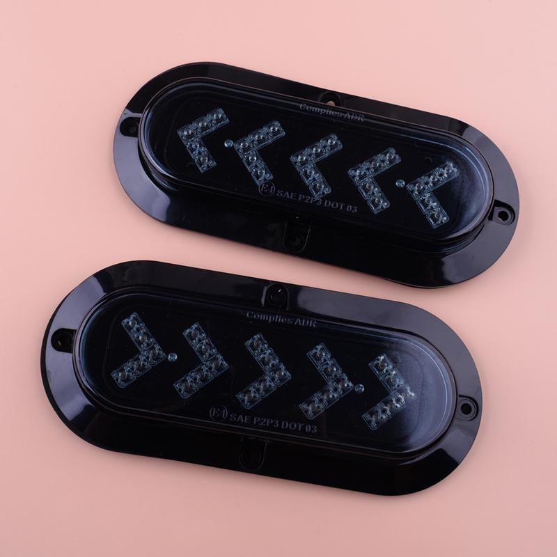 2Pcs 12-24V Smoked Lens Amber LED Car Truck Trailer Oval Side Marker Turn Signal Light Lamp