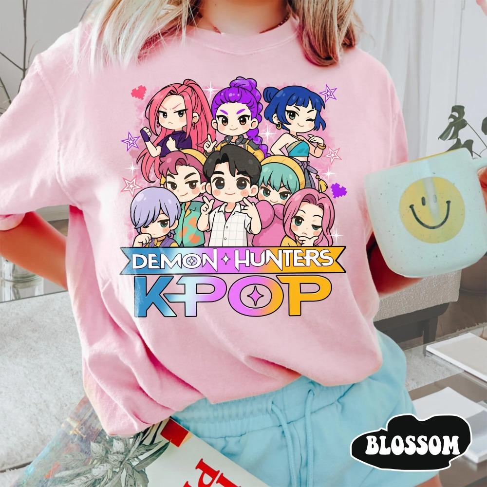 Kpop Huntrix And Saja Boys Shirt Kpop Demon Hunters Shirt Kpop Huntrix Tee Mira Rumi Zoey Gift For Huntrix Fans Saja Boys Fans