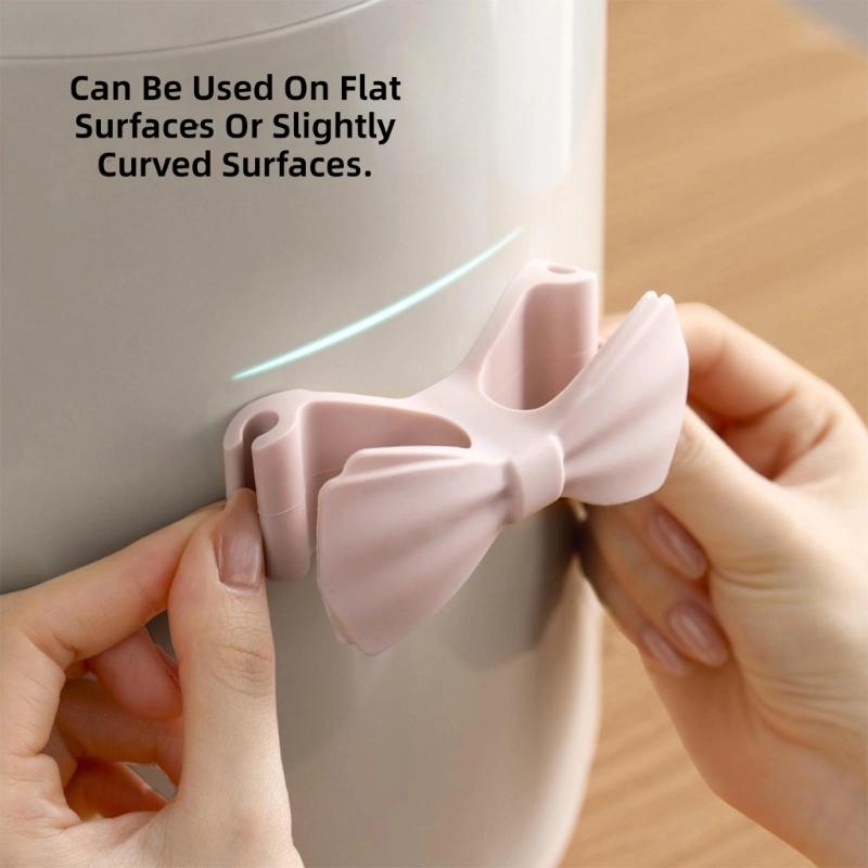 2lots Bows Shape Cord Holders Strong Sticky Backing Lovely Cable Charger Protectors For Home Appliances