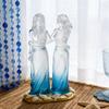 Havsglasstil Systrar Vänskap Figurin Harts 2/3/4 Systrar Kramande Skulptur Minnesgåva till Syster Bästa Vän Kvinna