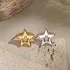 Yori Five Pointed Star Hollow Geometric Open Ring Waterproof Metal 18K Gold Plated Simple Daily High Quality Jewelry Gift