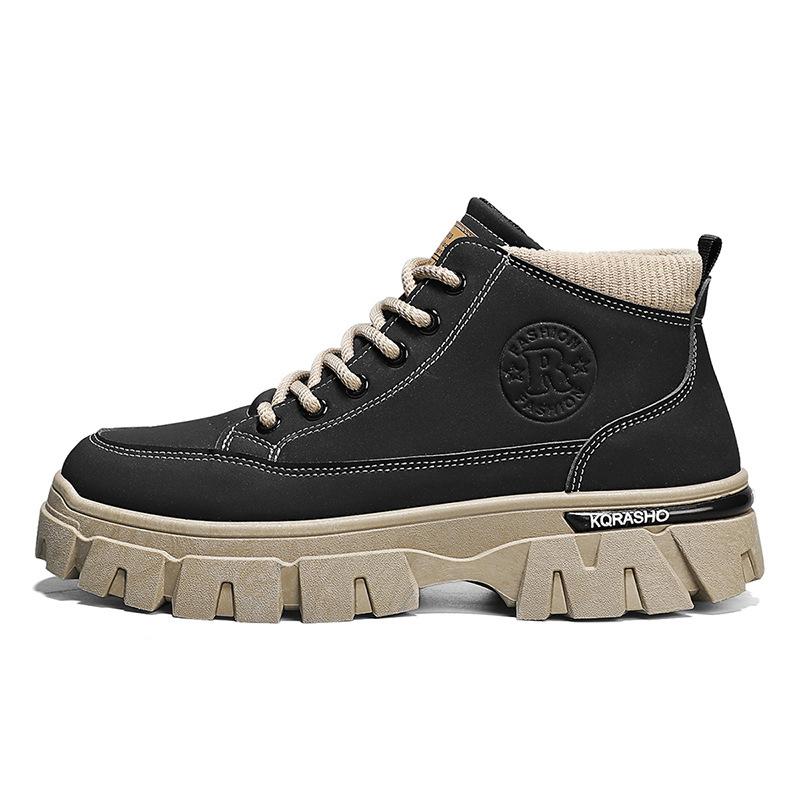 22 Autumn New Martin Boots Breathable High-top Shoes Platform-soled Non-slip Work Short Boots