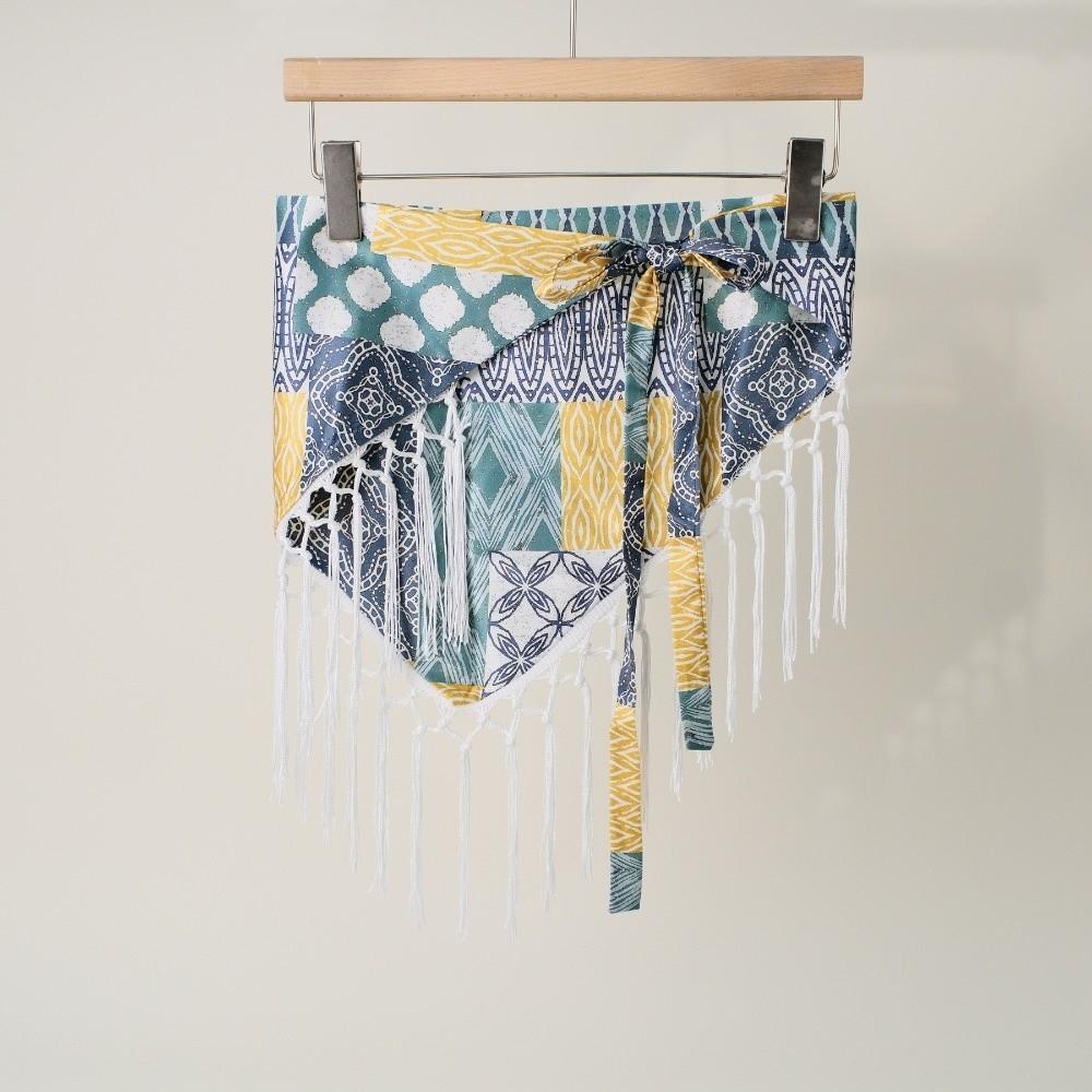 Paisley Print Hip Scarf Self-tie Waist Wrap Bohemian Tie-up Scarf  Beach Wear