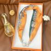 Silk scarf women's spring, autumn and summer new fashion neck protection decoration long necklace type magnetic buckle scarf small scarf