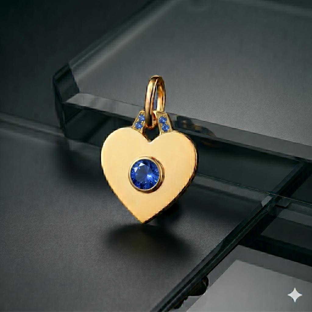 Blue Tanzanite Heart Pendant, Unique Silver Charm, 925 Sterling Silver, Small Round Gemstone, Handmade Vintage Style, Birthstone Pendant