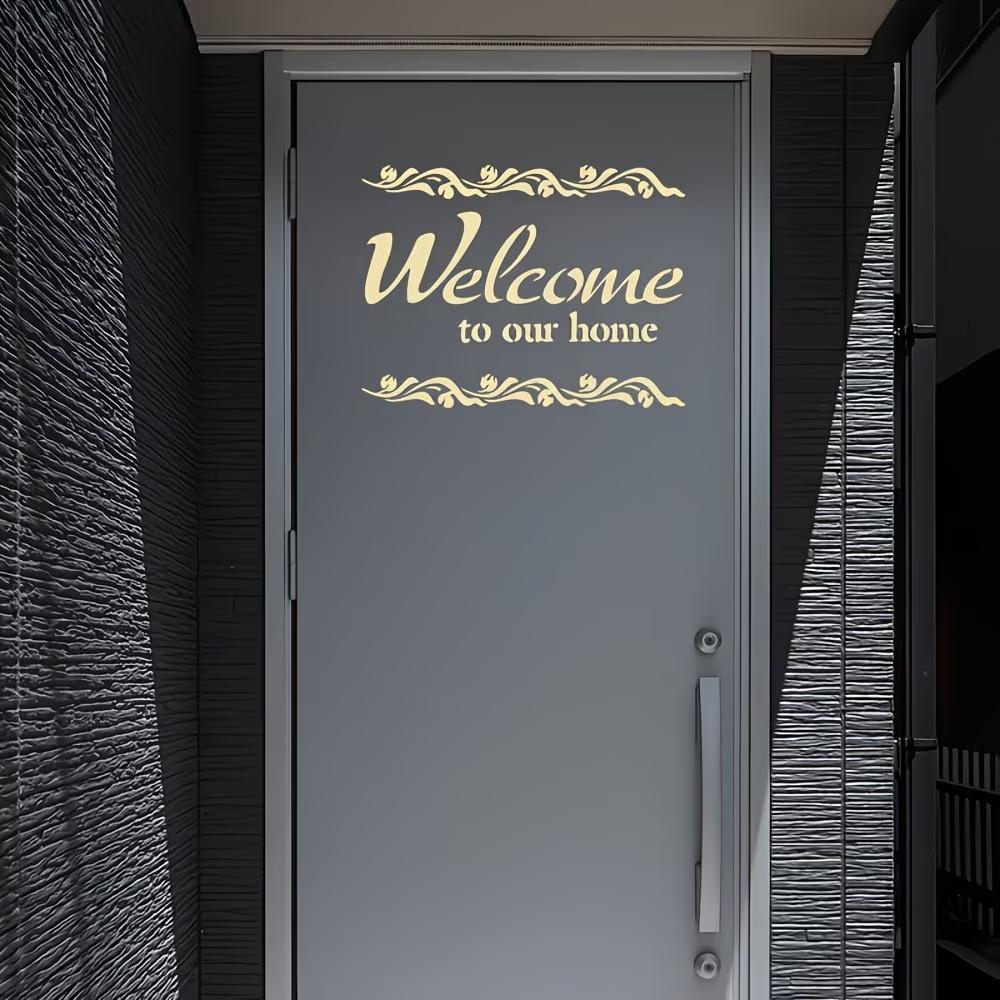 4PCS Home Welcome Stencils Set, Reusable Plastic Painting Templates for Wood, Wall & Farmhouse Decor, Family Love Quotes Stencils