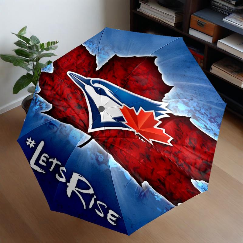 Blue Jays Baseball Season Umbrella 8-Frame for Travel, Camping, Casual Lightweight Portable Umbrella, Essential for Every Family Holidays Gift