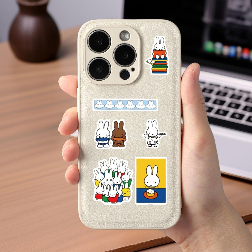 Kawaii Miffy Stickers Ins Style Cute Creative High-Appearance-Level Diy Collage Material Waterproof Stickers Best Friend Gift