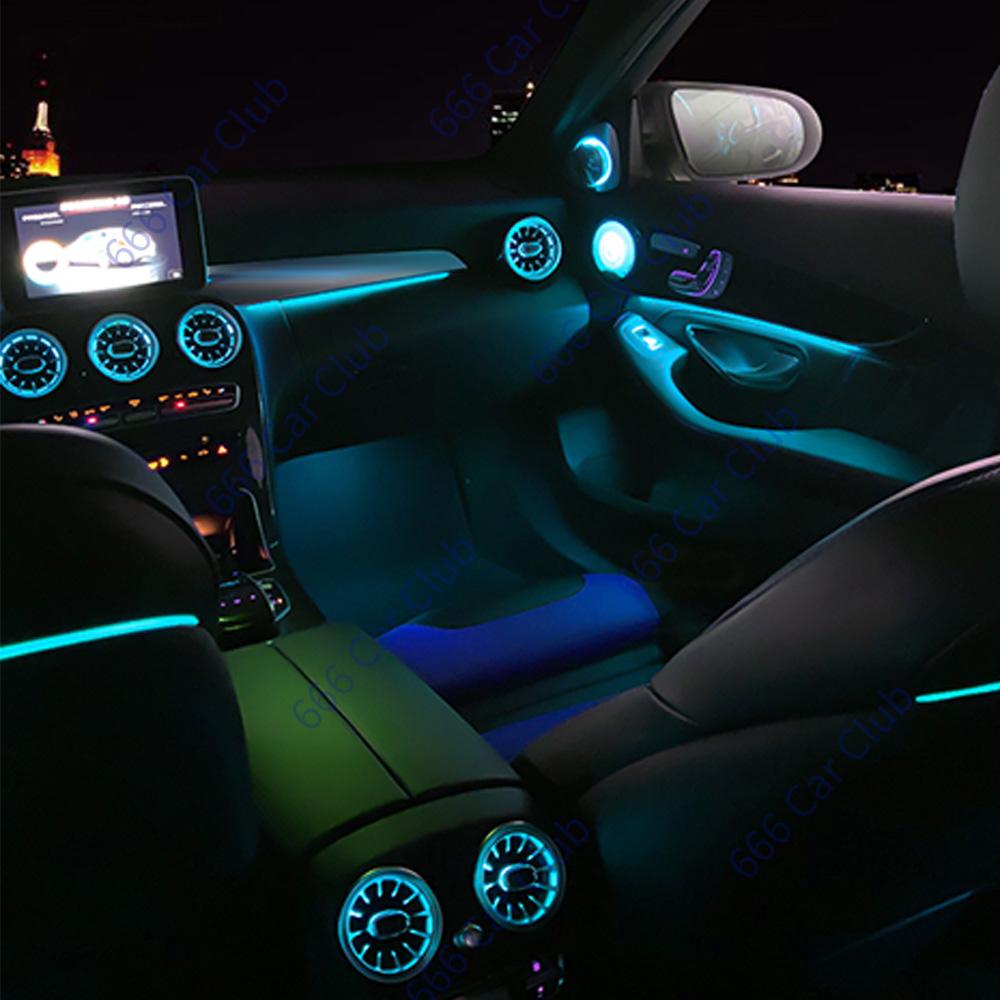 3/12/64 Colour Car LED Ambient Light For Mercedes-Benz C GLC Class Coupe W205 C43 C63 X253 LED Air Vent Speaker Decorative Lamp FS1