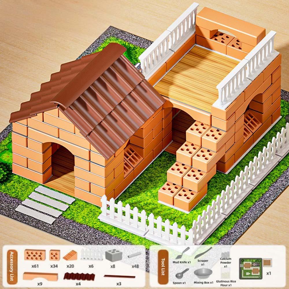 Multicolor Simulation Brick Houses Kit Plastic Assemble Toy Educational Toy