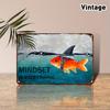 Mindset Is Everything Tin Sign Abstract Goldfish Shark Vintage Wall Art for Bathroom or Office X Inch