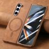 Luxury Busines Sle Leather Magnetic Magsafe Phone Case for Samsung Galaxy Z Fold 7 6 5 4 Coque Shockproof Protection Back Cover
