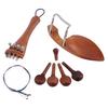 Jujube Wood 4/4 Violin Parts Replacement Chinrest Tailpiece Fine Tuning Peg Strings Set Kit