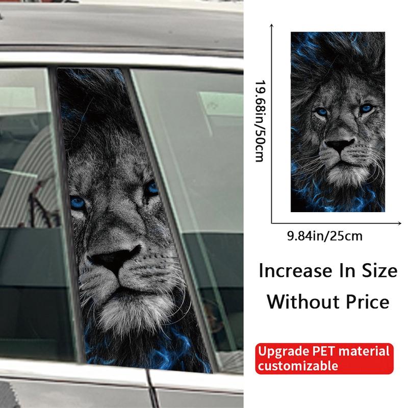 Blaue Augen Löwe Tiger Tier Auto B-Säule Aufkleber Auto Mittel Säule Dekoration Abdeckung Kratzer Wasserdicht Aufkleber Auto Zubehör