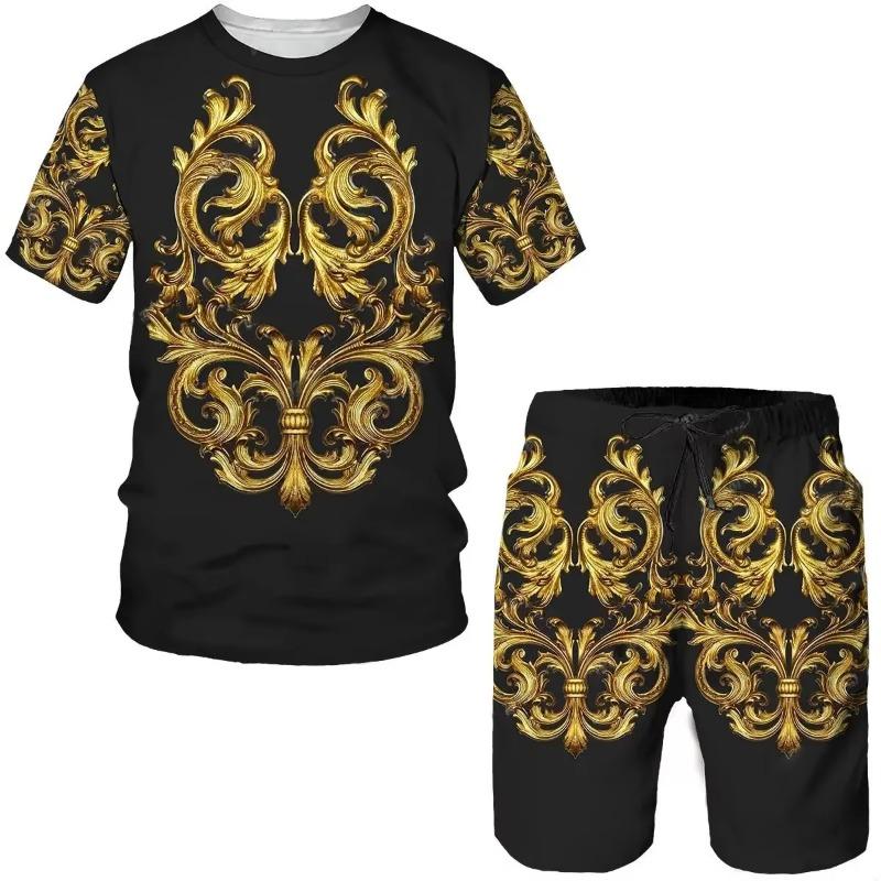 Tuta Sportiva da Uomo Stampa 3D Set Abbigliamento Due Pezzi Donna T-shirt Estate Streetwear Moda Set Manica Corta Bambino Set Tuta Uomo