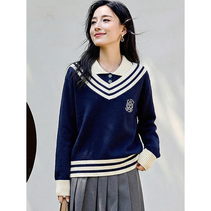 Women's Contrast Two-Piece Look Knitted Pullover