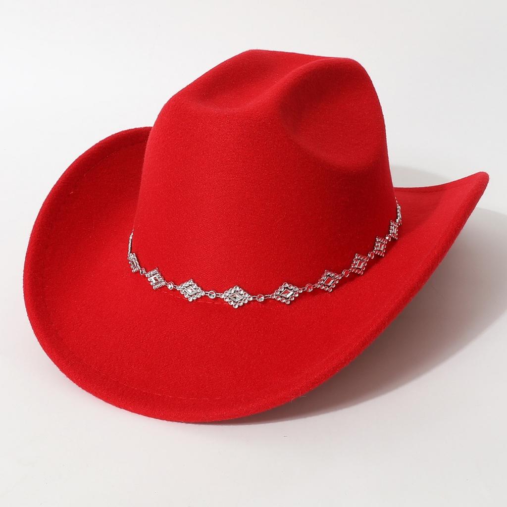 Sweet hats for men and women Party cowboy hat Unique three-dimensional diamond-shaped rhinestone accessory belt for concerts and vacations