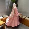 Middle East Arabian Women's New Fashion Wrinkled Cloth Loose Large Size Robe Dress Casual Skirt