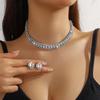 Elegant Rhinestone Zirconia Necklace & Jewelry Set for Bridal & Evening Wear