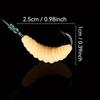 30pcs Yellow Rubber Maggots Fishing Bait Set with Hooks - Versatile Grub Lures for Bass, Trout, Crappie, Bluegill - Ideal for Freshwater Fishing